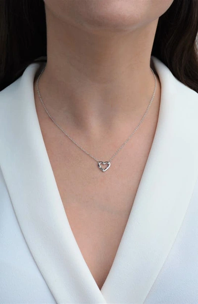 Shop Liza Schwartz Sterling Silver Open Heart Cz Pendant Necklace