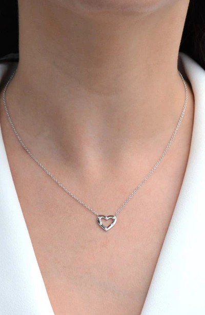 Shop Liza Schwartz Sterling Silver Open Heart Cz Pendant Necklace