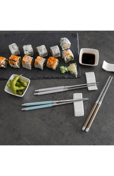 French Home 12-piece Assorted Chopsticks, Rests & Sauce Bowls In Pearlized Multicolor
