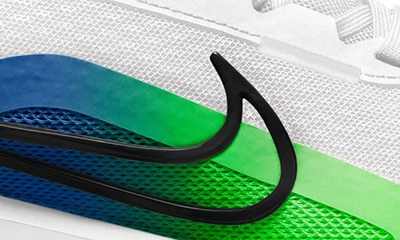 Shop Nike Downshifter 13 Running Shoe In White/ Black/ Star Blue/ Green