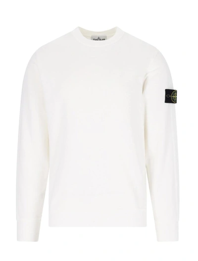 Shop Stone Island Sweaters White
