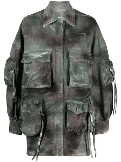 Shop Attico The  Jackets In Green Camouflage