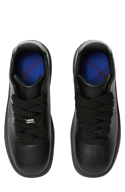 Shop Burberry Leather Box Sneaker In Black