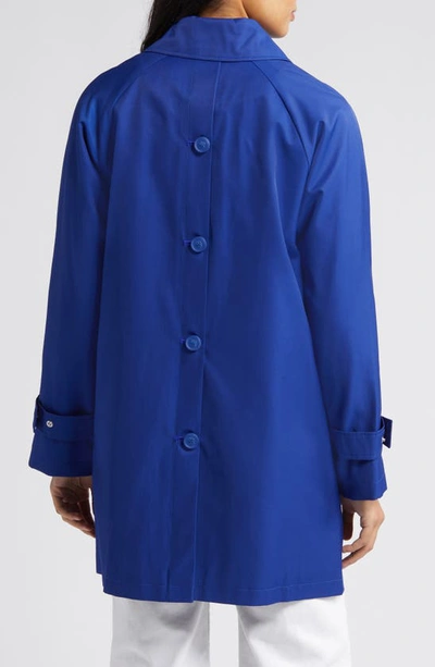 Shop Via Spiga Balmacain Water Repellent Cotton Blend Coat In Positano Blue