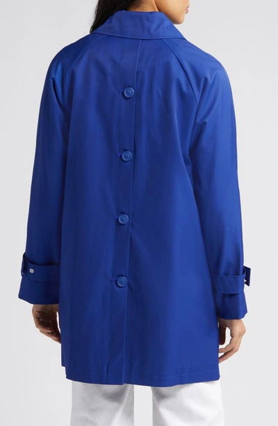 Via Spiga Balmacain Water Repellent Cotton Blend Coat In Positano Blue