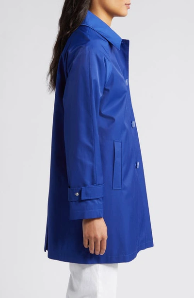 Via Spiga Balmacain Water Repellent Cotton Blend Coat In Positano Blue