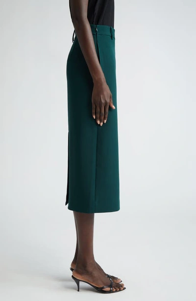 St John Stretch Cady Midi Skirt In Spruce