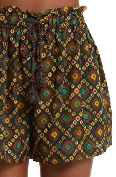 Shop Ulla Johnson Bijou Drawstring Waist Cover-up Shorts In Bronzite