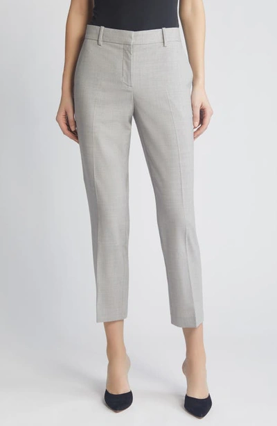 Shop Theory Treeca Wool Blend Crop Pants In Light Grey Melange