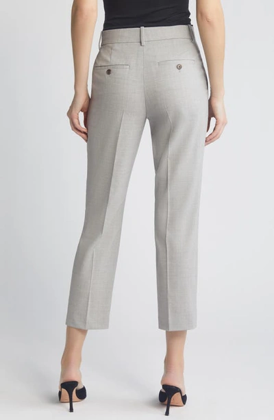 Shop Theory Treeca Wool Blend Crop Pants In Light Grey Melange