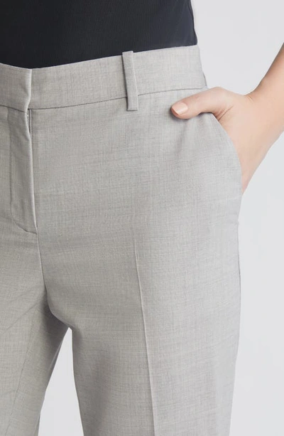 Shop Theory Treeca Wool Blend Crop Pants In Light Grey Melange