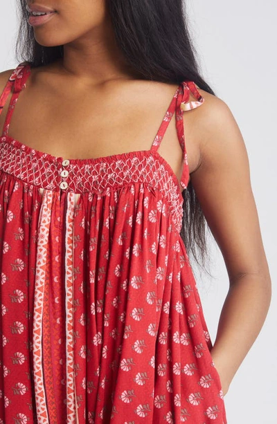 Shop Free People Intimately Fp Rule The World Pajama Romper In Ruby Combo