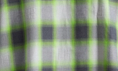 Shop Givenchy Plaid Oversize Button-up Shirt In Grey/ Green