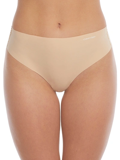 Shop Calvin Klein Women's Invisibles High-waist Thong In Beige