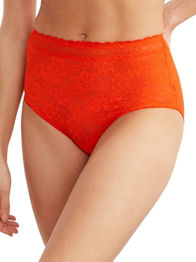Shop Bare Women's The Soft Stretch High-waist Lace Brief In Red