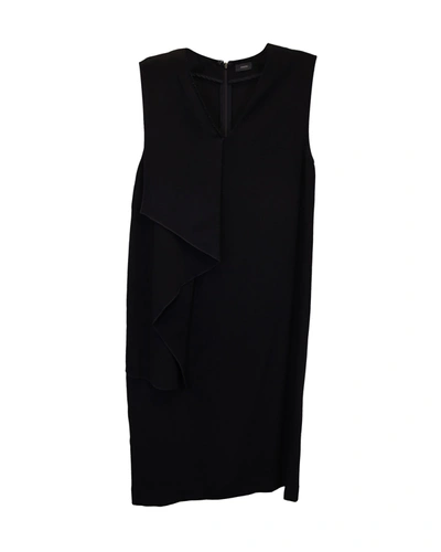 Shop Joseph Asymmetric Sleeveless Dress In Black Acetate