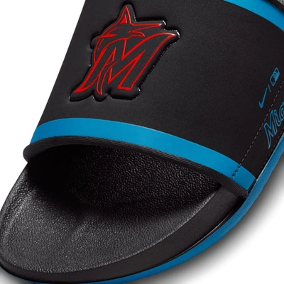 Shop Nike Miami Marlins Off-court Wordmark Slide Sandals In Black