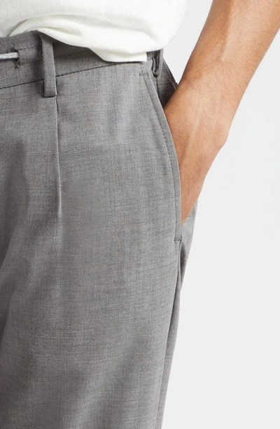 Eleventy Drawstring Waist Stretch Virgin Wool Pants In Light Grey