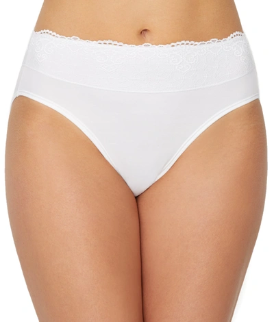 Shop Bali Women's Smooth Passion For Comfort Lace Hi Cut Brief In White