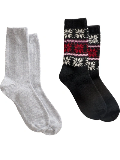Shop Hue Women's Snowflake Boot Socks 2-pack In Multi