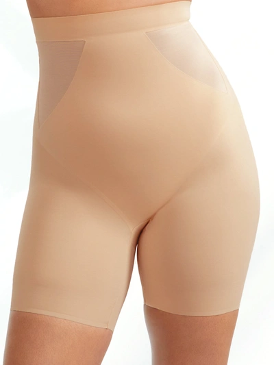 Shop Tc Fine Intimates Women's Extra Firm Control Total Contour High-waist Thigh Slimmer In Beige