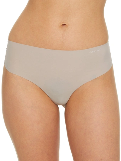 Shop Calvin Klein Women's Invisibles High-waist Thong In Grey
