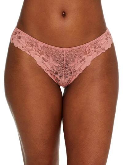 Shop Bare Women's The Essential Lace Thong In Pink