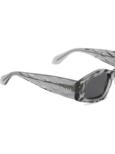Shop Alaïa Sunglasses With Geometric Shape In Grey