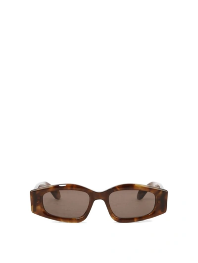 Shop Alaïa Sunglasses With Geometric Shape In Brown