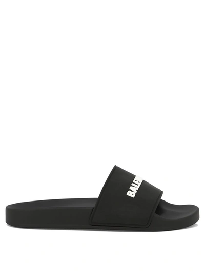 Shop Balenciaga "pool" Sandals In Black