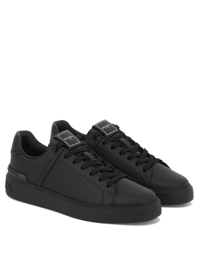 Shop Balmain "b-court" Sneakers In Black