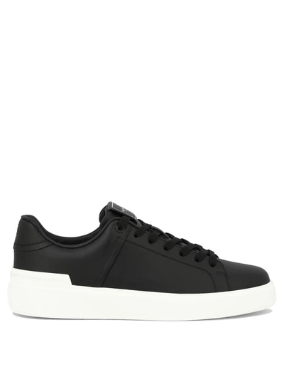 Shop Balmain "b-court" Sneakers In Black