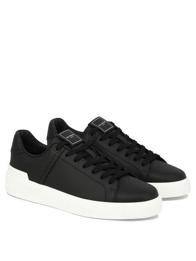 Shop Balmain "b-court" Sneakers In Black