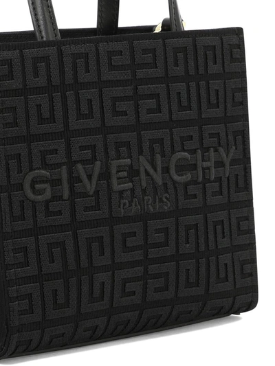 Shop Givenchy Mini G-tote Shopping Bag In 4g Embroidered Canvas In Black