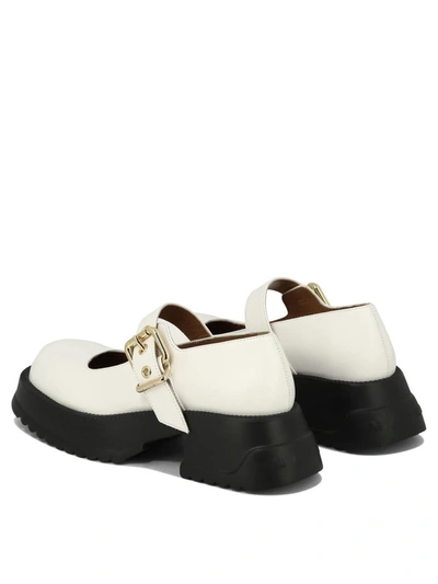 Marni 20mm Mary Jane Leather Shoes In Lily White