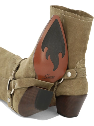 Shop Sonora "atoka Belt" Ankle Boots In Beige