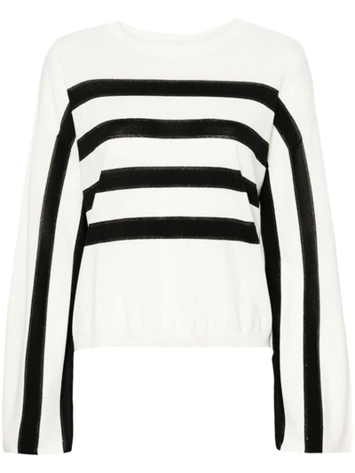 Shop Twinset Striped Print Shirt In Nero E Bianco