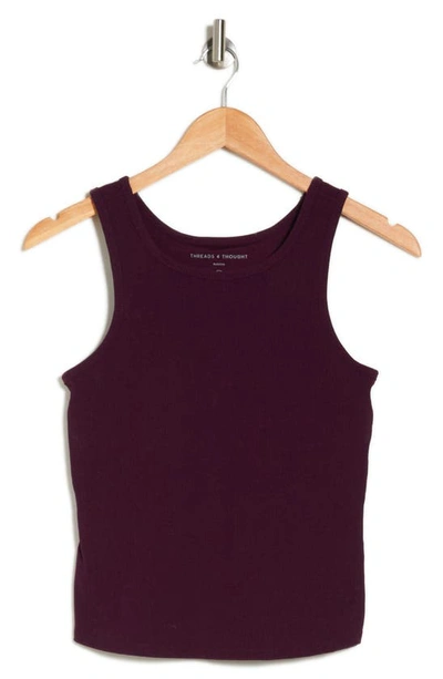 Shop Threads 4 Thought Mileena Ribbed Crop Tank In Heather Amaranth