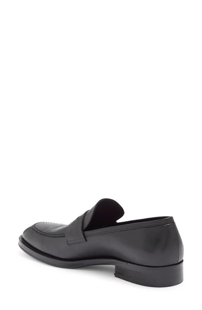 Shop Bruno Magli Cosmo Saffiano Leather Penny Loafer In Black Saffiano