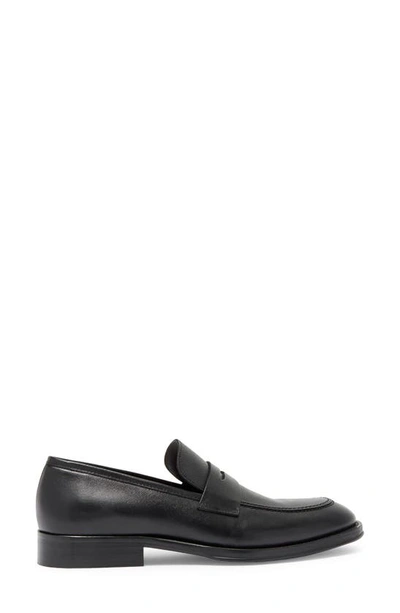 Shop Bruno Magli Cosmo Saffiano Leather Penny Loafer In Black Saffiano