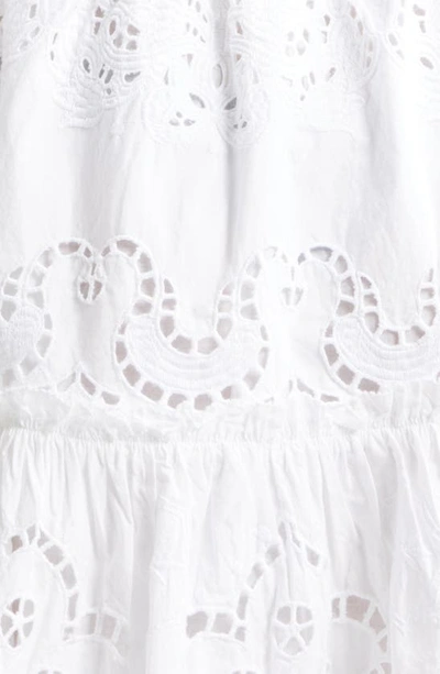 Shop Cara Cara Robin Long Sleeve Cotton Eyelet Shirtdress In Embroidered Eyelet White