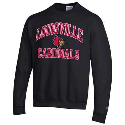 Shop Champion Black Louisville Cardinals High Motor Pullover Sweatshirt