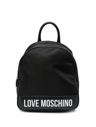 Shop Love Moschino Backpack With Logo In Black