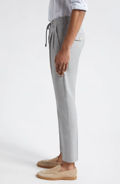 Eleventy Tailored Drawstring Trousers In Light Gray Melange