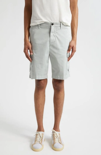 Shop Eleventy Stretch Cotton Cargo Bermuda Shorts In Light Green