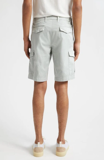 Shop Eleventy Stretch Cotton Cargo Bermuda Shorts In Light Green