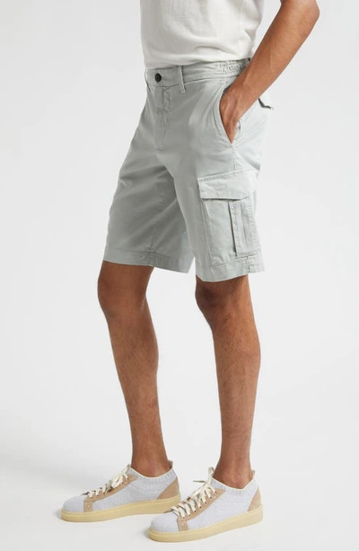 Shop Eleventy Stretch Cotton Cargo Bermuda Shorts In Light Green