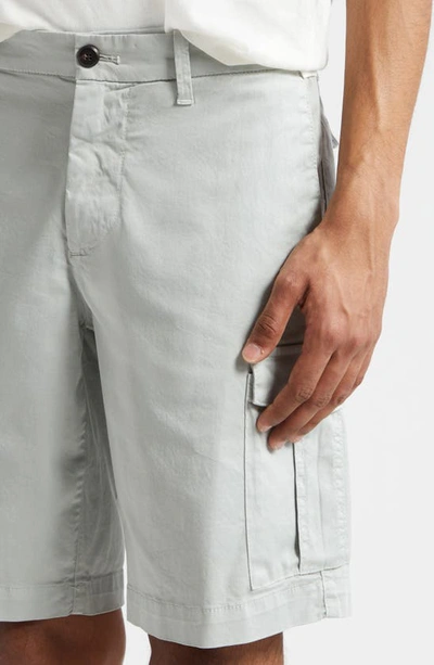 Eleventy Stretch Cotton Cargo Bermuda Shorts In Light Green