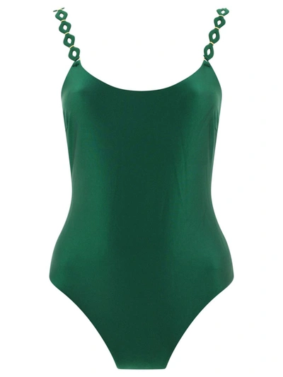Shop Zimmermann "august" Swimsuit In Green