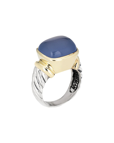 Shop David Yurman Albion 14k & Silver Chalcedony Ring (authentic )